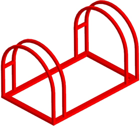 Велопарковка Parallax Параллакс, для велосипеда, 800x500x500, красный 608RD500800500-VEL