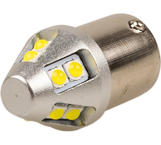 Автолампа диод SKYWAY S25 (P21W) 12/24V 10 SMD BA15s 1-конт., белая, 2 шт., противотуманки/поворот/задний ход/стоп S08202093/K 1
