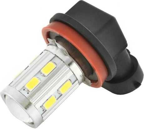 Автолампа диод SKYWAY H11 12V 12 SMD + 1 HP 1-конт., белая, 2 шт., дальний/ближний/противотуманки S08201005/K