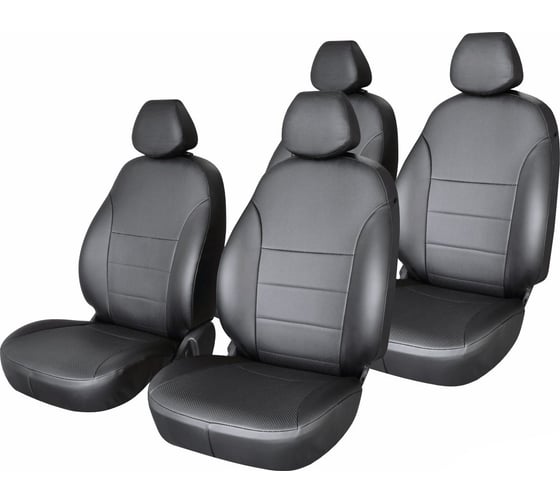 Чехлы на сиденья DEFLY Honda Fit (GD), 2001-2007, экокожа черная Hon17-2K
