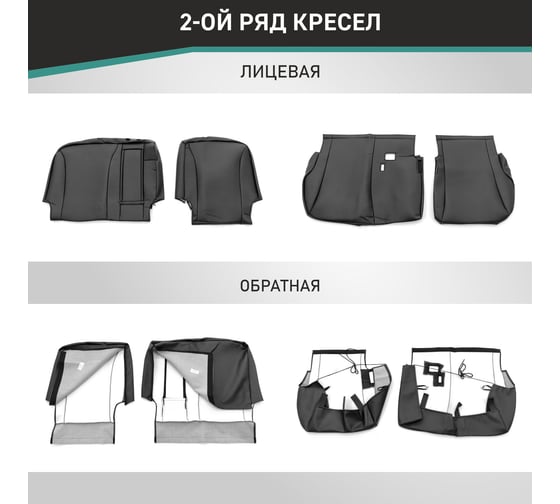 Чехлы на сиденья Defly Honda Freed (GB3, GB4), 2011-2016, 7 мест, экокожа черная Hon9-7-2K