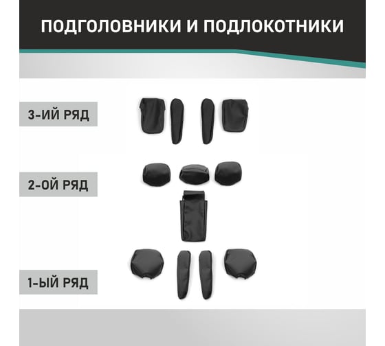 Чехлы на сиденья Defly Honda Freed (GB3, GB4), 2011-2016, 7 мест, экокожа черная Hon9-7-2K