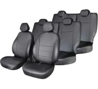 Чехлы на сиденья Defly Honda Stepwgn (RP1-RP5), 2015-2021, 8 мест, вырезы для столиков, экокожа черная Hon16-7-2K