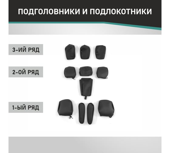 Чехлы на сиденья Defly Honda Stepwgn (RP1-RP5), 2015-2021, 8 мест, вырезы для столиков, экокожа черная Hon16-7-2K