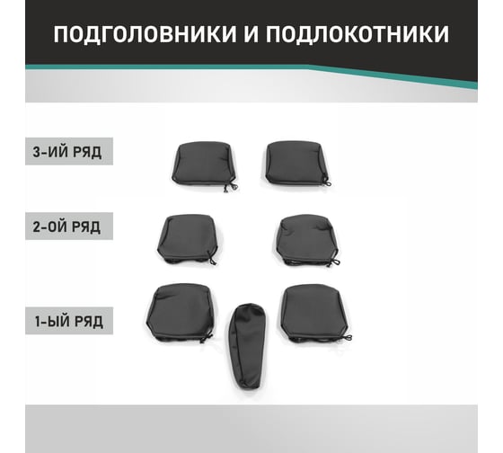 Чехлы на сиденья Defly Toyota Ipsum (SXM10), 1996-2001, 7 мест, 3 ряд раздельный, экокожа черная Ty29/7-2K