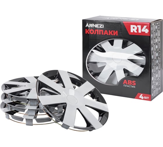 Колпаки Arnezi R14 Andromeda 4шт (бело-черные) ABS-пластик A0702071 1