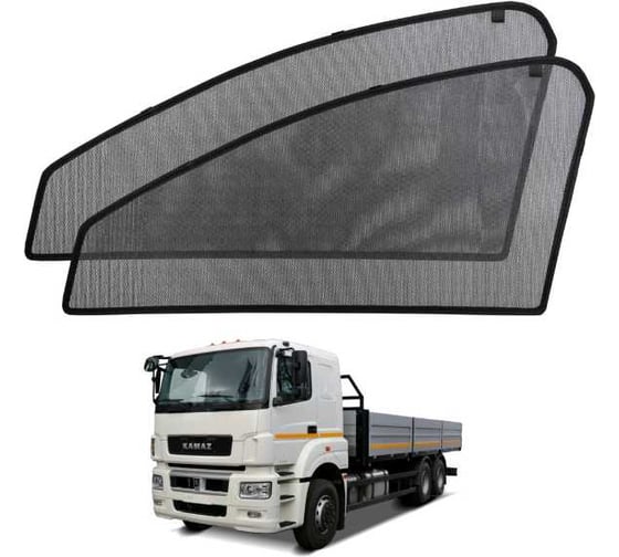 Шторки магнитные на передние боковые стекла Voron Glass Voron KamAZ 5490/65207 Neo 2013-н.в/65206 2014-н.в/Mercedes Axor 1998-н.в, 2 шт MFV014 1
