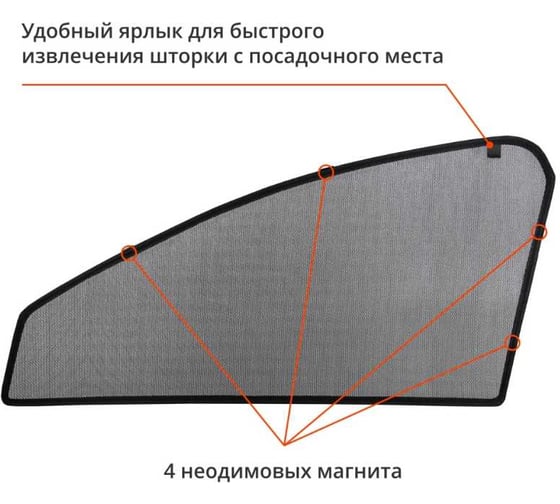 Шторки магнитные на передние боковые стекла Voron Glass Voron Daewoo Nexia 1994-2016, 2 шт MFV020