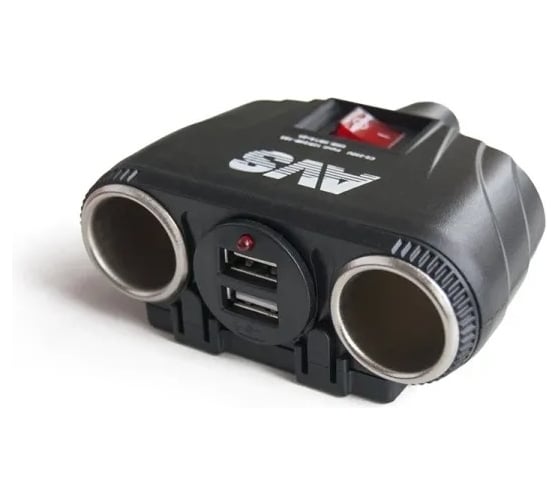 Разветвитель прикуривателя AVS 12/24 (на 2 выхода+2USB) CS230U A80922S 1