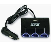 Разветвитель прикуривателя AVS 12/24 (на 3 выхода+USB) CS317U A78115S