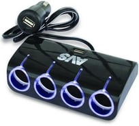 Разветвитель прикуривателя AVS 12/24 (на 4 выхода+2USB) CS410U A78116S