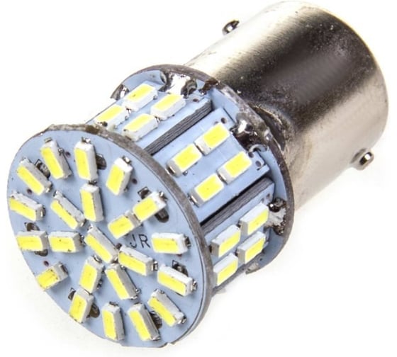 Автолампа диод SKYWAY S25 (P21W) 24V 50 SMD BA15s 1-конт Белая комп.2 шт противотуманки/поворот/задний ход/стоп S08202025/K 1