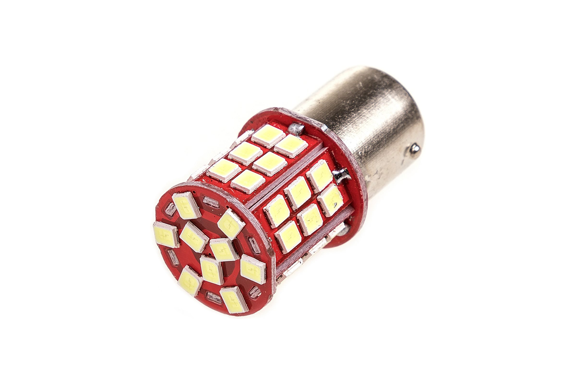 Лампа с/диод. с цоколем 1-контакт. P21W 12V SKYWAY S25 45 SMD диодов BA15s белая (S08201365)