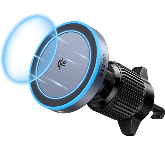 Автомобильное беспроводное зарядное устройство Ugreen W708 35970 15W Magnetic Car Wireless Charger Qi2 For Air Vent Mount. Цвет: черный Ugreen 35970_