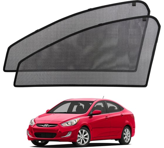 Шторки магнитные на передние боковые стекла Voron Glass а/м Hyundai Solaris II 2017-н.в. 2шт MFV013 1