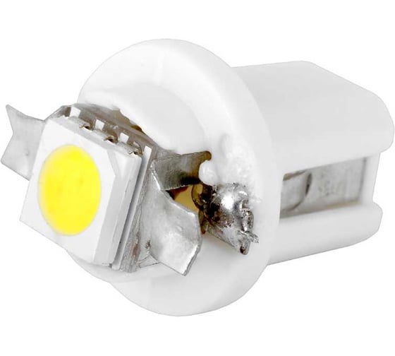 Автолампа диод SKYWAY T5 (W1,2W) 12V, 1 SMD, B8.5d, я контакт, белая, 10 шт S08201217/K
