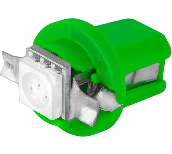 Автолампа диод SKYWAY T5 (W1,2W), 12V, 1 SMD, B8.5d, 1-контакт, зеленая, 10 шт, панель S08201218/K