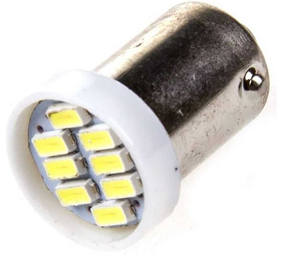 Автолампа диод SKYWAY T5 (W1,2W), 12V, 2 SMD, 1-контакт, биполярная, белая,10 шт S08201458/K 1