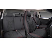 Накидки PSV 5D Drift (Черный/Кант красный), комплект на весь салон, экокожа 138353