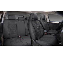 Накидки PSV 5D Drift (Черный/Кант черный), комплект на весь салон, экокожа 138352