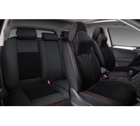 Накидки PSV 5D Forward (Черный/Кант красный), комплект на весь салон, экокожа + текстиль 138366