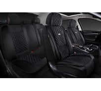 Накидки 5D Favorit Velur Back (Черный/Отстрочка Синяя), задний ряд, велюр PSV 138152