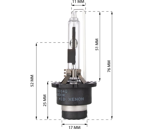 Автолампа ксеноновая газоразрядная KRAFT D4R 12v 35w (PK32d-1) Pro HID Xenon KT 700140