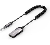 Адаптер автомобильный UGREEN CM309 Bluetooth 5.0 Car Receiver Aux with Mic Audio Adapter с микрофоном, серый космос 70601