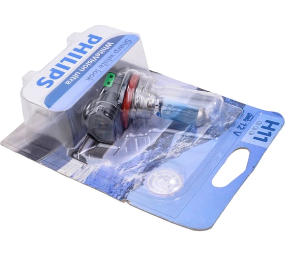 Автолампа PHILIPS H11, 55 Вт, PGJ19-2, WhiteVision ultra 4000 K, 12 В 12362WVUB1