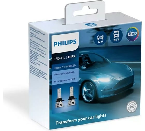 Автолампа PHILIPS HIR2, Ultinon Essential LED HI/LO 6500 K 2 шт., 12-24 В 11012UE2X2 1