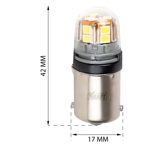 Светодиод KRAFT G18 R10W (BA15s) 10-30v (white) Pro 2 шт KT 700265