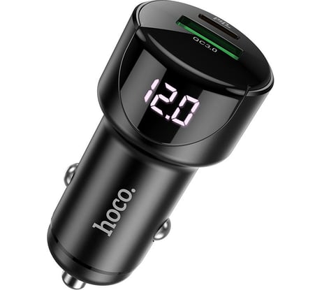 Автомобильная зарядка Hoco Z42 PD20, QC3.0, один порт USB, один порт Type-C, черный 796484