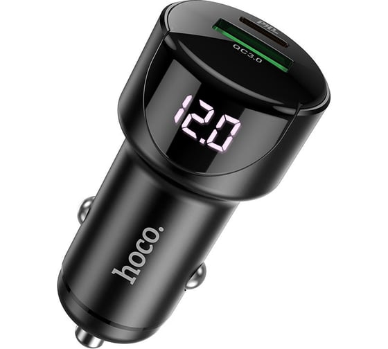 Автомобильная зарядка Hoco Z42 PD20, QC3.0, один порт USB, один порт Type-C, черный 796484