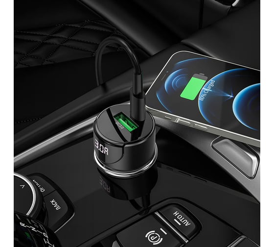 Автомобильная зарядка Hoco Z42 PD20, QC3.0, один порт USB, один порт Type-C, черный 796484