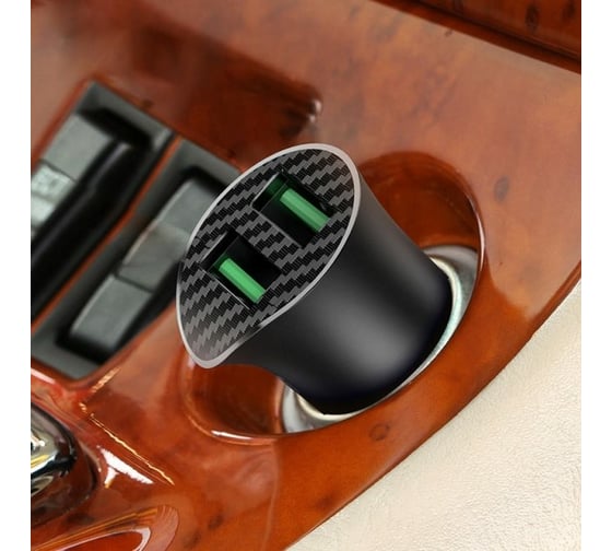 Автомобильная зарядка Hoco Z39 QC3.0, два порта USB, черный