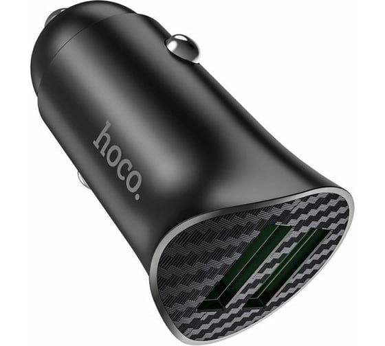 Автомобильная зарядка Hoco Z39 QC3.0, два порта USB, черный