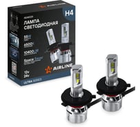 Лампа светодиодная AIRLINE H4, 55Вт, 10400Лм (5200Лм x 2), 6500К (Белый), 12/24В, для рефлекторной оптики, комплект 2 шт., ULTRA AEAR225