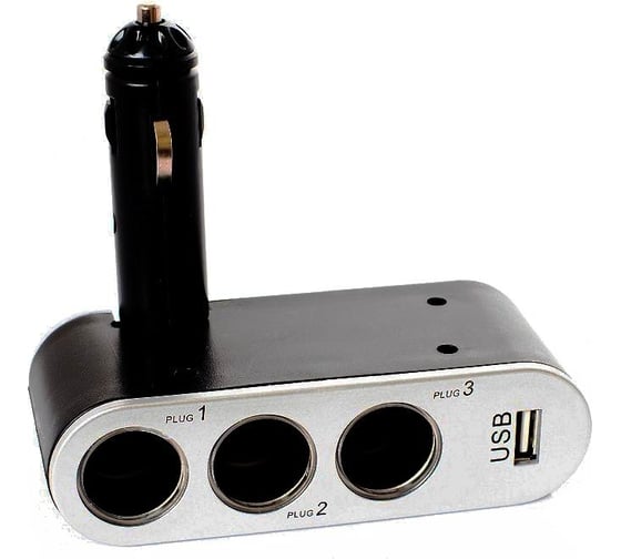 Разветвитель прикуривателя A2DM 041 3 выхода + USB, 12/24 В 160004