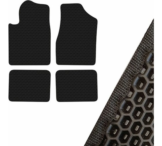 Коврик салона SKYWAY TOYOTA CAMRY 2001-2006 левый руль 4 пр. EVA Черный S01705473 1