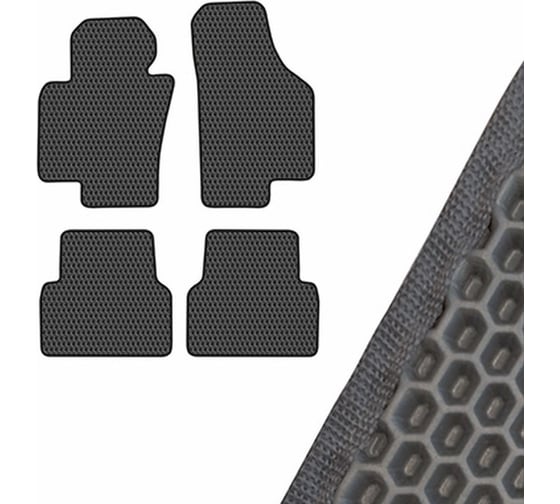 Коврик салона SKYWAY VW TIGUAN 2007- левый руль 4 пр. EVA Серый S01706529 1