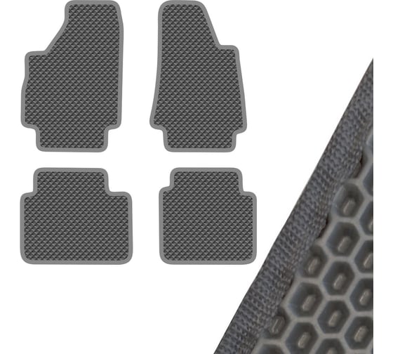 Коврик салона SKYWAY ВАЗ 2121 NIVA (2014 г.в) левый руль 4 пр. EVA Серый (47x75, 50x74, 52x45, 45x45) S01705047 1