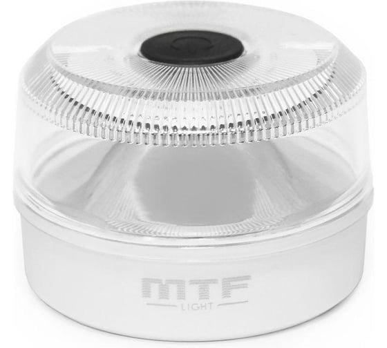 Фонарь аварийный автономный светодиодный MTF Light HELP SIGNAL янтарный свет, белый корпус, с батареей, IP65, шт. F01AW
