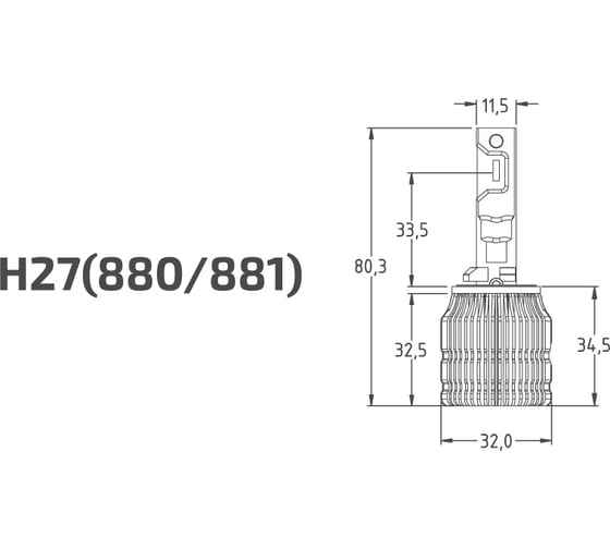 Светодиодная лампы MTF Light ACTIVE NIGHT, H27(880/881), 18W, 1750lm, 6000K, комплект. LAN27K6