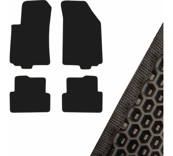 Коврик салона SKYWAY CHEVROLET AVEO 2003-2011 левый руль 4 пр. EVA Черный S01705116 1