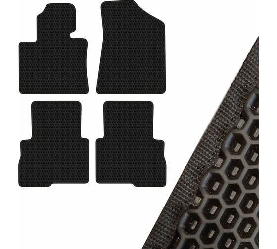 Коврик салона SKYWAY KIA SORENTO 2012-2015 левый руль 4 пр. EVA Черный S01705250 1