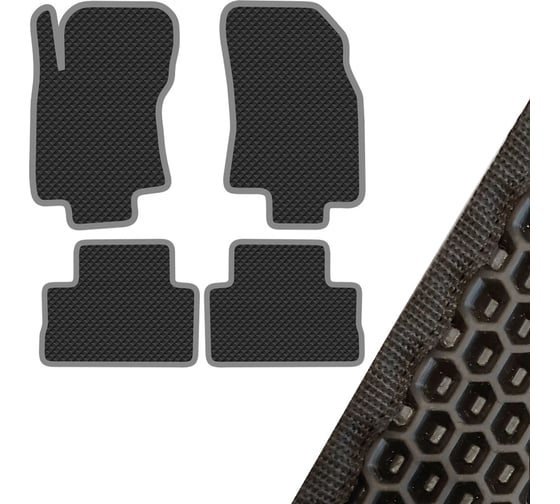 Коврик салона SKYWAY NISSAN QASHQAI (2007-2013 г.в) левый руль 4 пр. EVA Черный (54x72, 52x74, 51x42, 51x42) S01705014 1