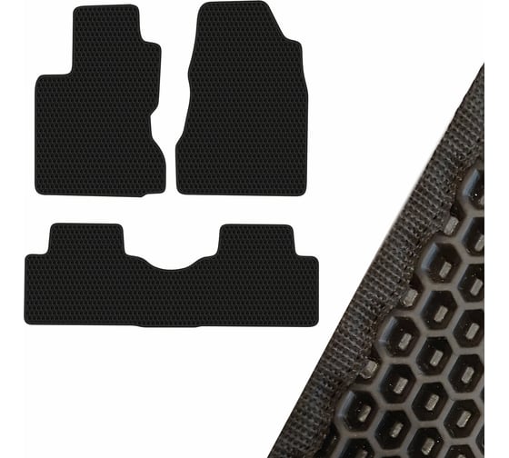 Коврик салона SKYWAY RENAULT KOLEOS 2008- левый руль 3 пр. EVA Черный S01705422 1