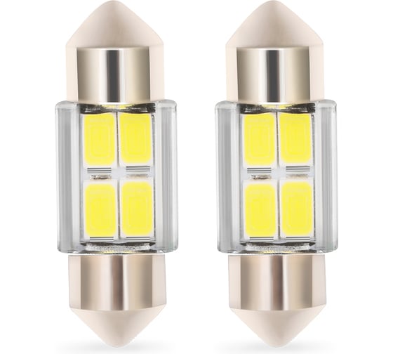 Светодиод KRAFT C5W (SV8,5) 10x31 12v (white) Pro (2 шт. Европодвес) KT 700262 1
