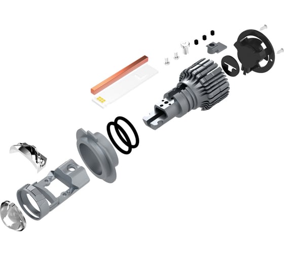 Светодиодные линзы MTF Light MiniLENS H7, 12/24V, 55W, 6000K, 4000LM, 2шт. MLH7K5