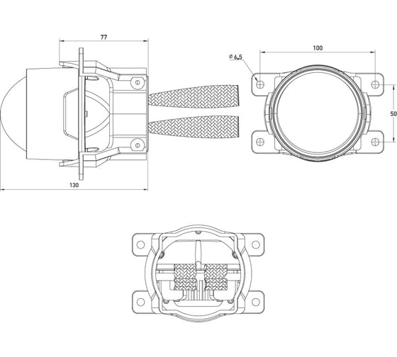 Светодиодные ПТФ линзы MTF Light ABSOLUTE VISION, 12В, птф/дал 32/44Вт, 5500К, универс 2шт. FL44K55F